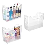 ZoeQide Kühlschrank Organizer 3er Set mit Rollen & Griff – Transparente Kühlschrank Boxen, Ideal für Küche, Vorratsschrank & als Fridge oder Pantry Aufbewahrungsboxen