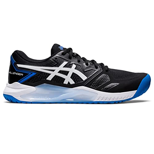 ASICS Men's Gel-Challenger 13 Tennis Shoes, 12, Black/Electric Blue