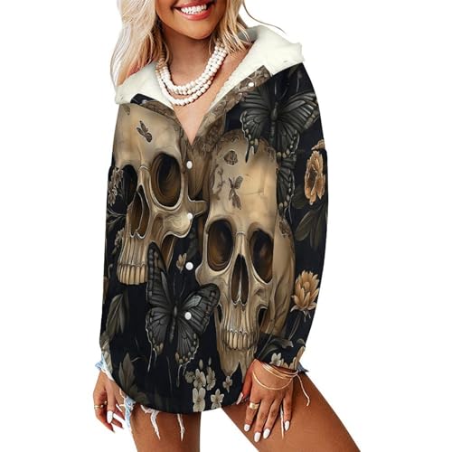 Manteaux chaude à capuche style rétro sherpa veste polaire boutons femme contre le froid
