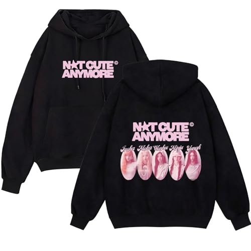 Genérico Sudadera con Capucha con Gráfico Harajuku, Manga Larga, NotCuteAnymore, Informal, con Capucha For Mujeres Y Adolescentes(BLACK3,S)