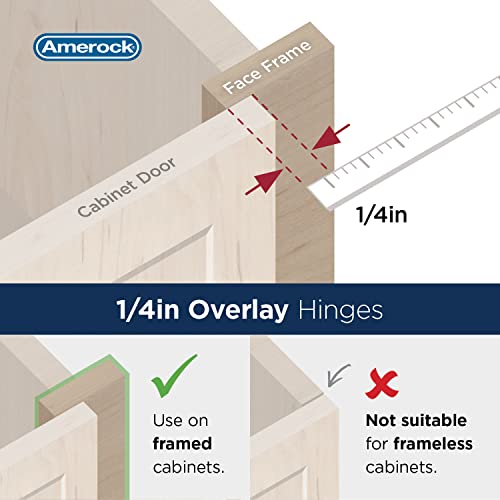 Image of Amerock 1 Pair 1 /4 inch Overlay Polished Chrome Partial Wrap Cabinet Hinge