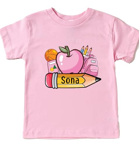 Personalized Back to School Shirt, First day of School Shirt with Name, Girls Boys School Supplies Shirt