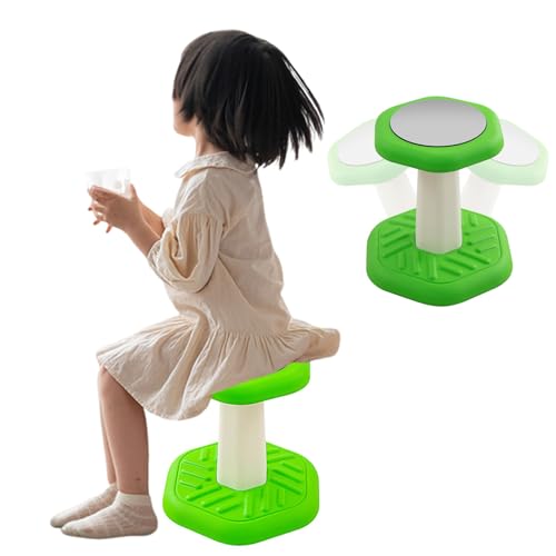 Image of Kid's Wobble Stool, Flexible Classroom Seating for Toddler Ages 3-8, Active Chairs Preschool Desk Chair for Classroom, Balance Sensory Wiggle Chair, Anti-Slip Base, 14 inch High, Tool-Free Assembly,Green