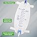 Easy-Tap Leg Bag Urinary Drainage Bag, 1000ml, Anti-Reflux Valve, Cloth Straps, Easy Flip Drain (Pack of 3)