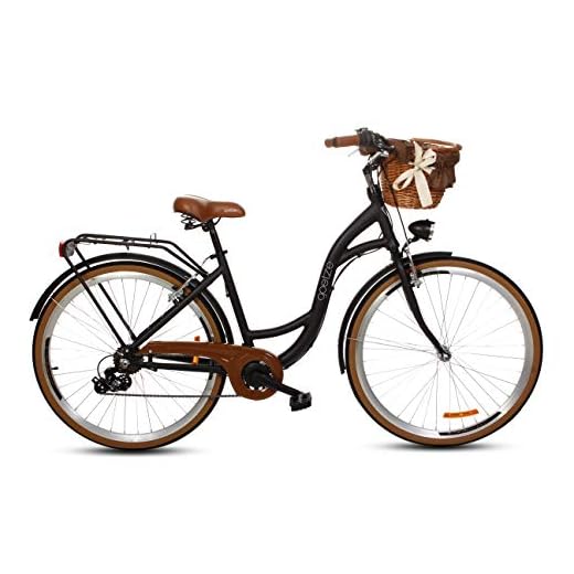 Goetze Mood damcykel retro vintage Holland Citybike, 28 tums aluminiumhjul, 7 växlar Shimano Tourney-krets, djupstigare, korg med vaddering gratis!
