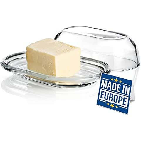 CRYSTALIA Mantequera Vidrio con Tapa Cover