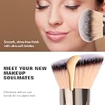 Dual-Ended Foundation Brush: Round & Angled Pro-Grade makeup brushes, 100% Vegan Synthetic Makeup Brush for Flawless Blending and Application of Liquid, Powder, Cream, Blush - Image 4