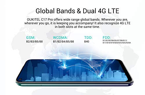 Unlocked Cell Phone,OUKITEL C17 Pro 6.35 inch Android 9.0 4G Dual SIM Mobile Phone,T-Mobile, AT&T Phone,64GB+4GB RAM Triple Camera Unlocked Smartphone,Black - Thumbnail 4