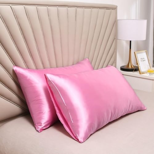 Funda de Almohada de Color sólido, Funda de Almohada, Funda de Almohada de Cama de 40 x 60, 50 x 60, Funda de Almohada Negra, Yin Hua Fen, 50 x 60 cm, 2 Piezas