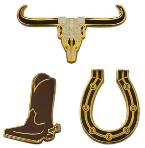 Image of Novel Merk Cowboy & Rancher - Icons Lapel Pin, Hat Pin & Tie Tack Set - with Clutch Back