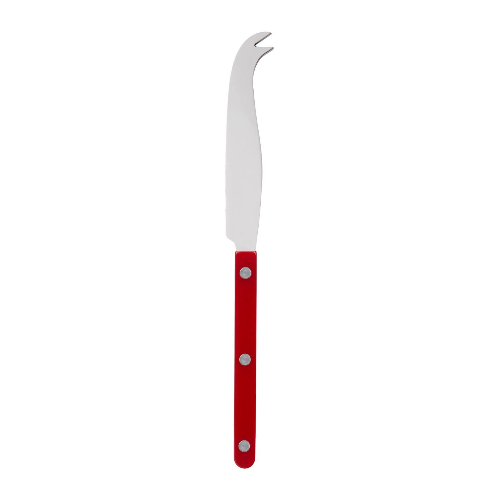 SABRE PARIS - Cheese Knife 9.4 inches - Bistrot Collection - All Cheeses - Stainless Steel & Nylon - Dishwasher Safe - Burgundy - Brilliant Finish