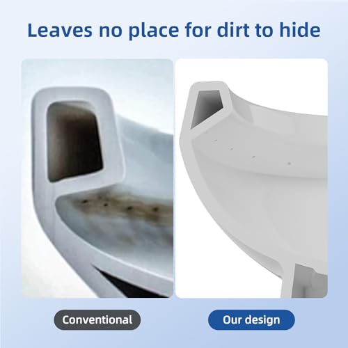 Two Piece Toilets Round, 21" Extra Tall Toilet for Bathroom, 1.28 GPF Powerful Flush, 12 Inch Rough In