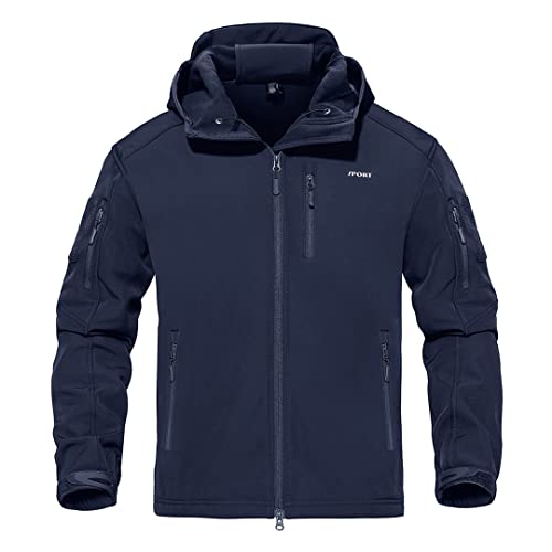Men Outdoor Waterproof Tactical Jacket With Hood Airsoft Work Fleece Jackets Coat Black M - Image 4