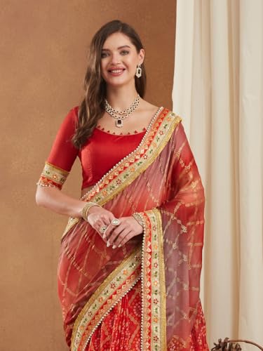 Image of Women's Banarasi Silk With Jacquard Print Saree With Blouse