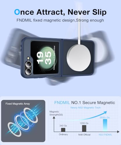 Image of NO.1 Magnetic for Samsung Galaxy Z Flip 7 FE Case with MagSafe | [Military Grade Drop Tested][Translucent Matte][Anti-Fingerprint] Soft Silicone Bumper for Samsung Flip 7 FE Case Slim,Blue