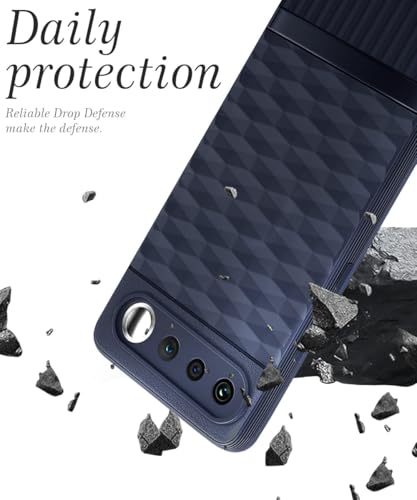 Image of WOW IMAGINE Back Cover for Realme 16 5G with Hexa Cube Design | Ultra Slim Soft Rubberised Case | Inner Velvet Fabric | Flexible Mobile Case | Camera Protection - Blue