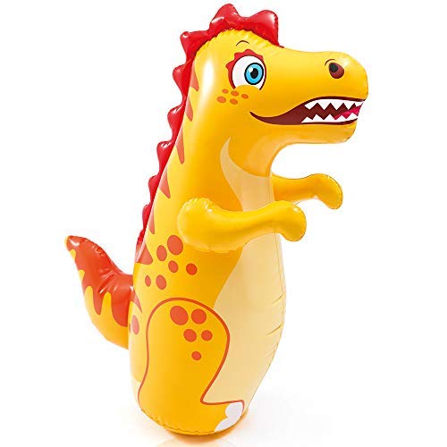 Punching Bag with Water Base Inflatable Blow Up Bopper Power BOP Bag for Kids - Dinosaur (Multicolor)