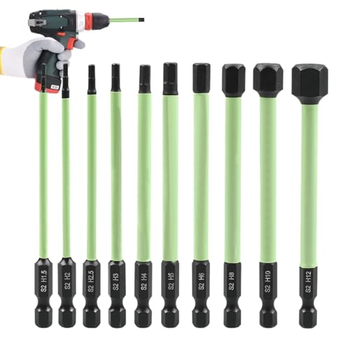 Juego De Brocas Llave Allen - Adaptador De Conducción Hexagonal De 6.35 mm - Set de Brocas Allen Magnéticas Hexagonales | Para Proyectos de Taller Mejoras del Hogar Construcción Reparación de