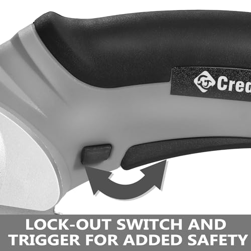 Creddux Cordless Electric Scissors, 4.2V Cardboard Cutter Tool for Cardboard Carpet Leather Packages Plastic with Rechargeable Battery Gray by Creddux - Image 4