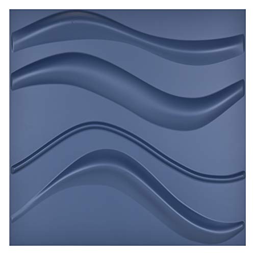 Art3d Navy Blue 3D Wall Panel PVC Slim Wave Covers 32 Sqft, for Interior Wall Decor in Living Room,Bedroom,Lobby,Office,Shopping Mall