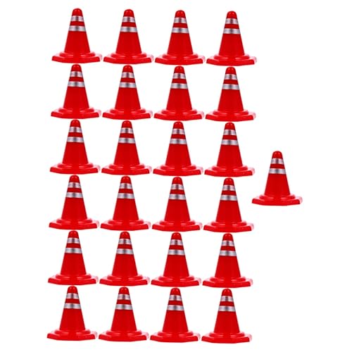 FELTECHELECTR DIY Road Cone Signs 25pcs Simulation Traffic Signs for Boys and Girls Traffic Cone Toy