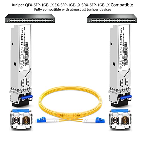 Image of 1.25G SFP LX for Juniper QFX-SFP-1GE-LX EX-SFP-1GE-LX SRX-SFP-1GE-LX 1000Base-LX /LH Single-Mode Mini GBIC 1310nm SMF 10km /20km LC DOM Transceiver Module