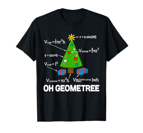 Funny Math Geometry Christmas Tree Geometree Teacher T-Shirt