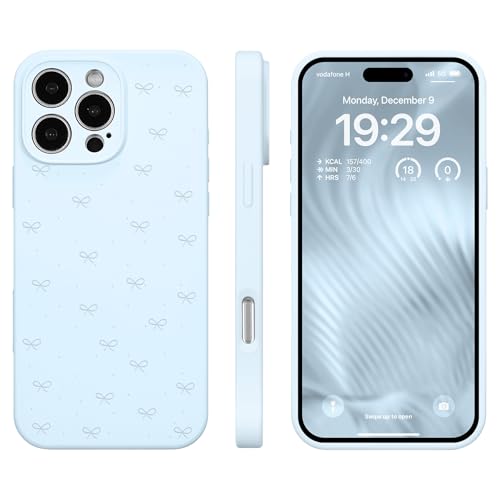 Coque silicone iPhone 17 Air bleu ZCDAYE avec motif nœud mignon