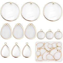 1 Box 16pcs Flat Round Shell Charms