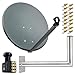 Produktbild PremiumX Satelliten-Komplettanlage 80cm Satellitenantenne Anthrazit Satellitenschüssel SAT Octo LNB 16x F-Stecker Wandhalter 45cm