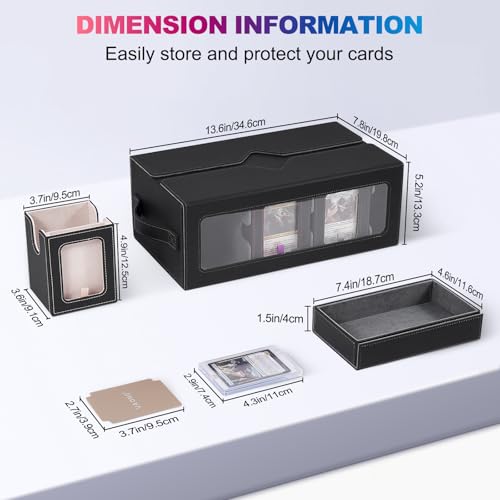 Image of UAONO MTG Commander Deck Box, 6-Deck Modular TCG Deck Case with Dice Tray | Hold 600+ Double-sleeved Cards, Modular Card Deck Box with 35PT Magnetic Card Holder for Magic the Gathering Multicolor
