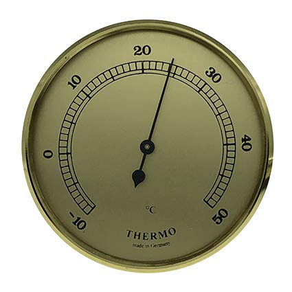 SELVA Thermometer Einbau-Wetterinstrument, Durchmesser 65 mm, gold