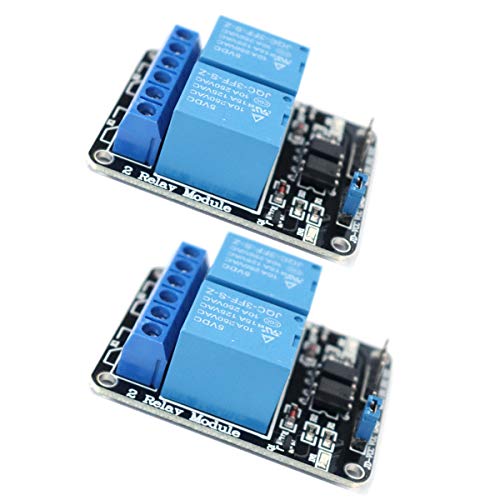 SUBALIGU 2-Pack 2 Channel DC 5V Relay Module with Optocoupler Low Level Trigger Expansion Board for Arduino R3 MEGA 2560 1280 DSP ARM PIC AVR STM32 Raspberry Pi