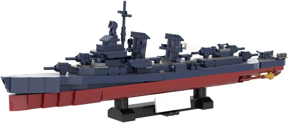 1/300 Scale USS Johnston Destroyer Military Building Blocks Set for Adults, Collectible Army Model and Display Toys for Christmas and Birthday Gifts (654PCS)