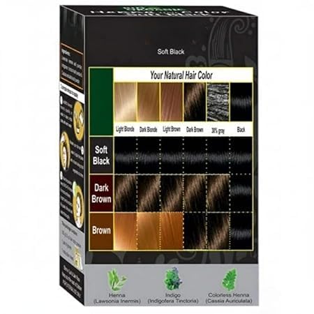 LS 100% Organic Henna Hair Color (Soft Black)-100 g