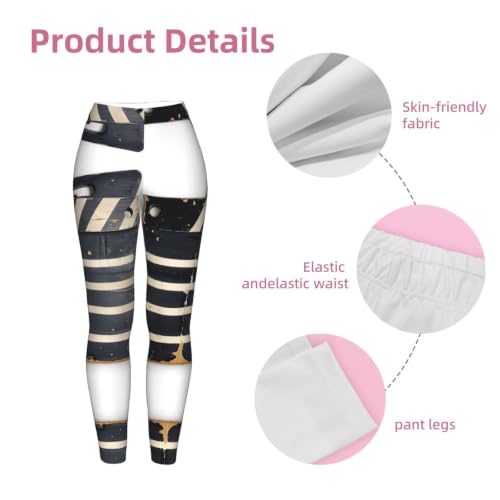 Leggings clásicos de compresión para mujer, mallas deportivas con estampado negro para gimnasio 6