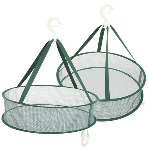 GARVALON Tendedero Colgante Transpirable para Ropa Interior y Suéteres Malla Plegable 45 CM 1 Capa Color Verde Intenso 2 Unidades para Secado en Interiores y Exteriores