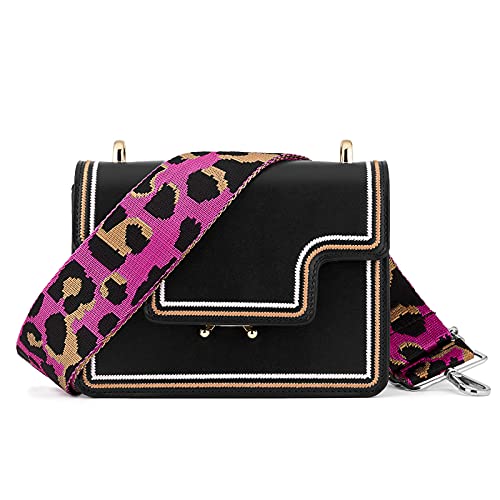 Image of Silvery Buckles Wide Shoulder Strap Adjustable Replacement Belt Crossbody Canvas Bag Handbag