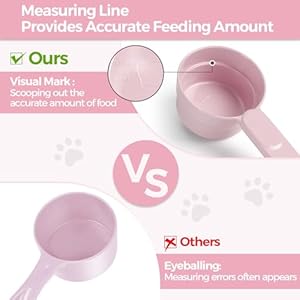 Msbc melamine pet food scoop cat food measuring cups comfortable long handle scoop for dog cat ferret and rabbit food 1 cup size pet food feeding scoop dishwasher safe pink   cucciolini doodles