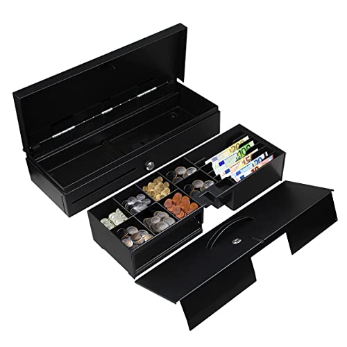 Image of HONEY BEAR Flip-top Cash Drawer with 8 Coins & 6 Bills for POS System Receipt /Thermal Printer,with RJ11 Interface 12V /24V, 3 position lock (RJ11 flip top cash drawer)