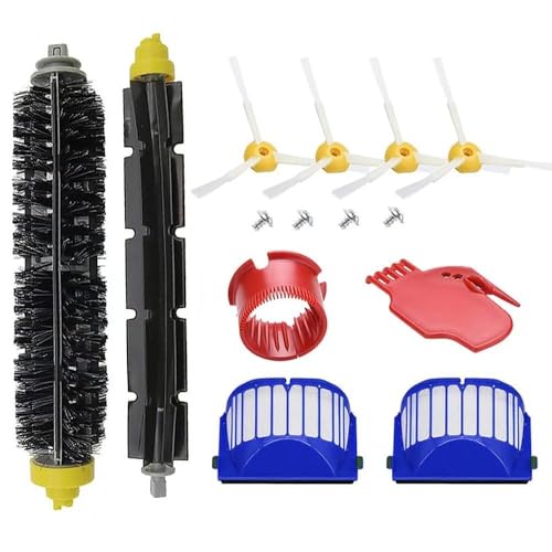 Kit di Ricambio Robot Aspirapolvere per Roomba Serie 600 694 676 675 692 695 677 671 690 680 660 650 620 614 610 600 e 500 serie 595 585 564 1 Set di Spazzole Principali 2 Filtro, 4 Spazzole