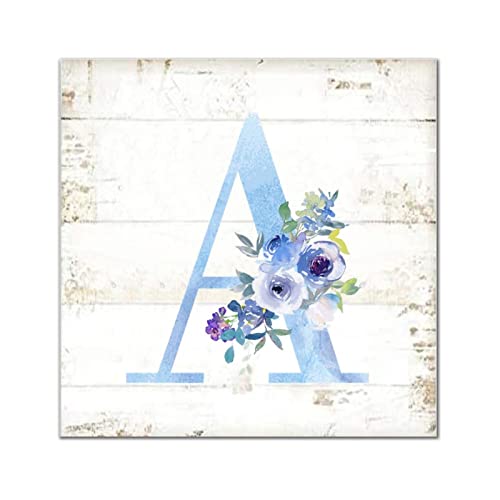 Lettres en bois alphabet monogramme bleu et violet dimensions 40,6 cm