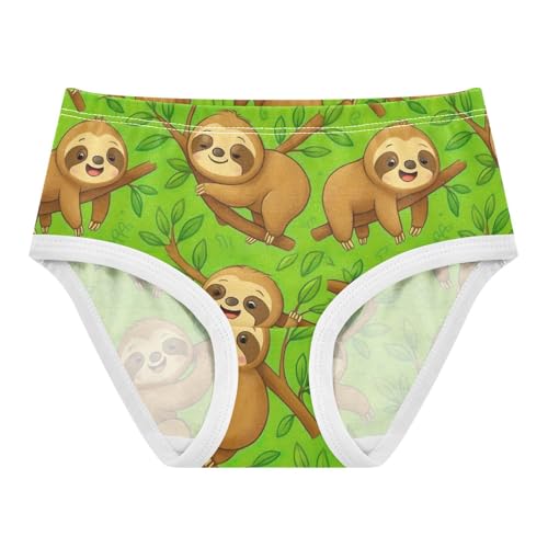 Joisal Girls Underwear Toddlers 2t Cotton Panties Little Girl Florals Underpants Briefs Cute Cartoon Sloths Green