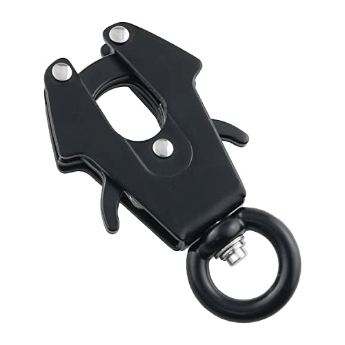 WHYHKJ 15mm Quick Release Dog Chain Buckle Frog Cable Leash Buckle Swivel Clip Heavy Duty Frog Clip Black Dog Leash Clasp 360 Degree for Pet Collar