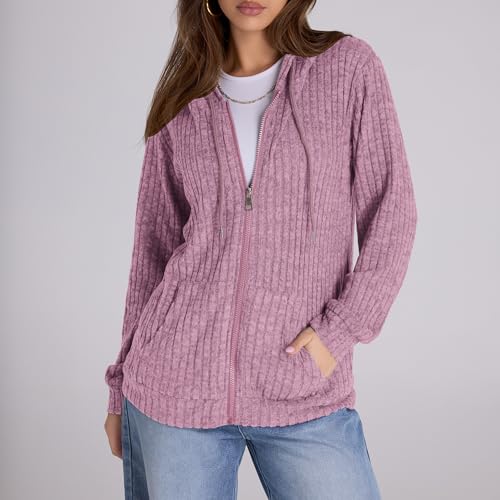 Image of Witsmile Zip Up Hoodie Women Oversized Sweatshirt Long Sleeve 2026 Fall Outfit Lightweight Jackets Workout Clothes