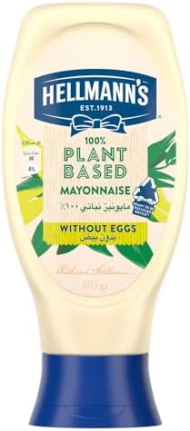 Hellmann's Vegan Mayonnaise, Plant Based, Without Eggs, Ideal As A Dip, Dressing Or Spread, 100% Recycled Plastic Bottle, 405g