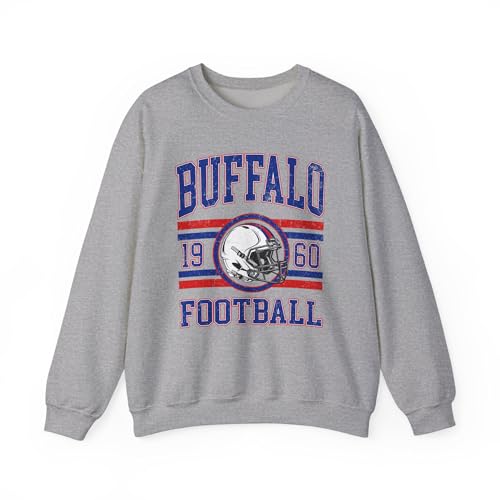 Vintage Buffalo Football Crewneck Sweatshirt Retro Game Day Pullover Soft Warm Football Fan Gift for Him or Her Fall Layer