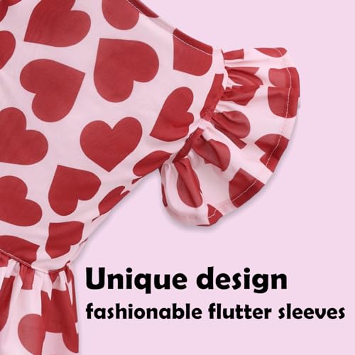Image of CuteBone Frilly Dog Dress Princess Puppy Birthday Dresses with Ruffled Sleeves Cat Clothes Outfit for Small Dogs Girl Pet Apparel