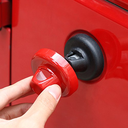 MOEBULB Antenna Base Cover Aerial Trim Compatible for 2007-2020 Jeep Wrangler JU JK & Unlimited (Red)