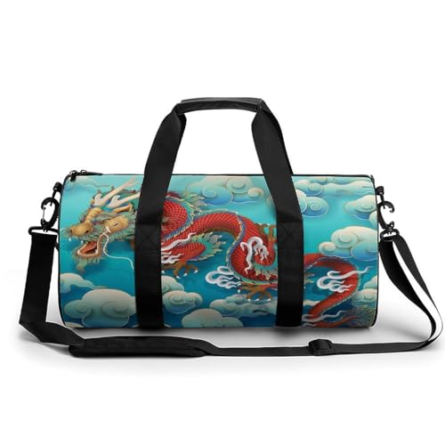 Sac de sport gym dragon rouge sac week-end de camping 45cm